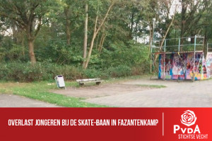 PvdA vraagt aandacht voor overlast jongeren bij de skate-baan in Fazantenkamp