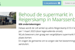Teken de petitie en behoud de supermarkt in Reigerskamp
