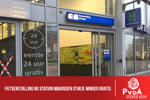 Fietsenstalling NS Station Maarssen stukje minder gratis